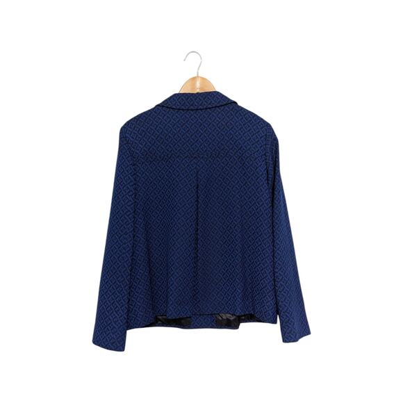 Pendleton Virgin Wool Blazer Jacket Diamond Print Womens 16 Vintage Royal Blue - Picture 3 of 6